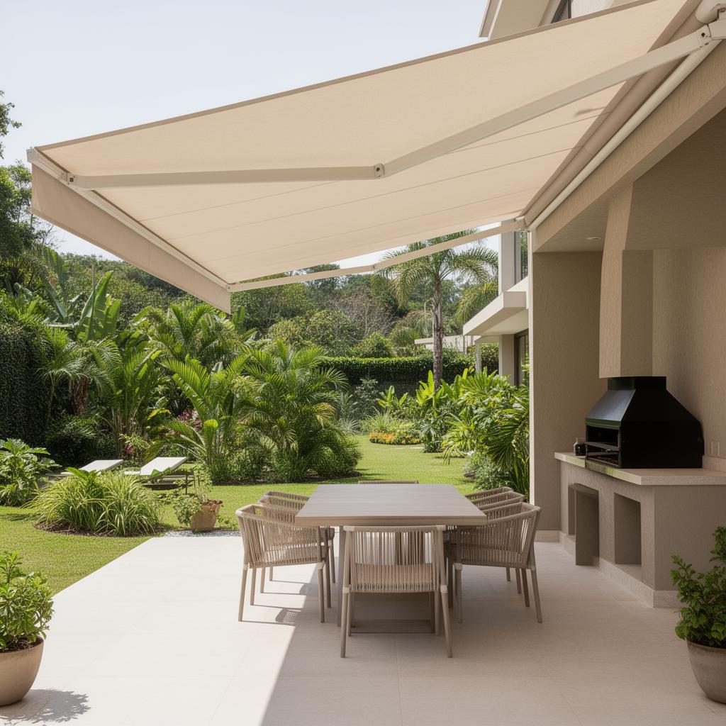 Toldo em área de lazer residencial